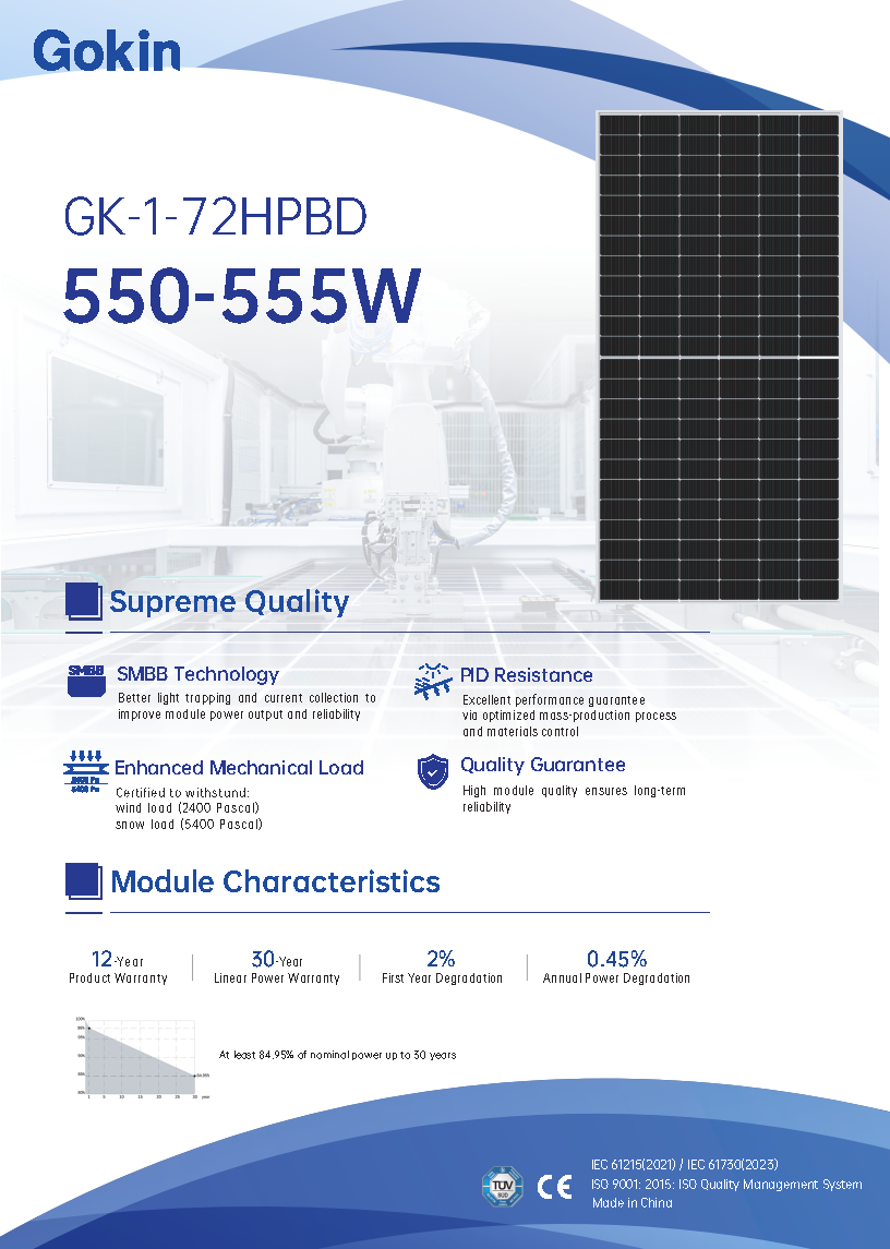 (GK-1-72HPBD) <br>550-555W