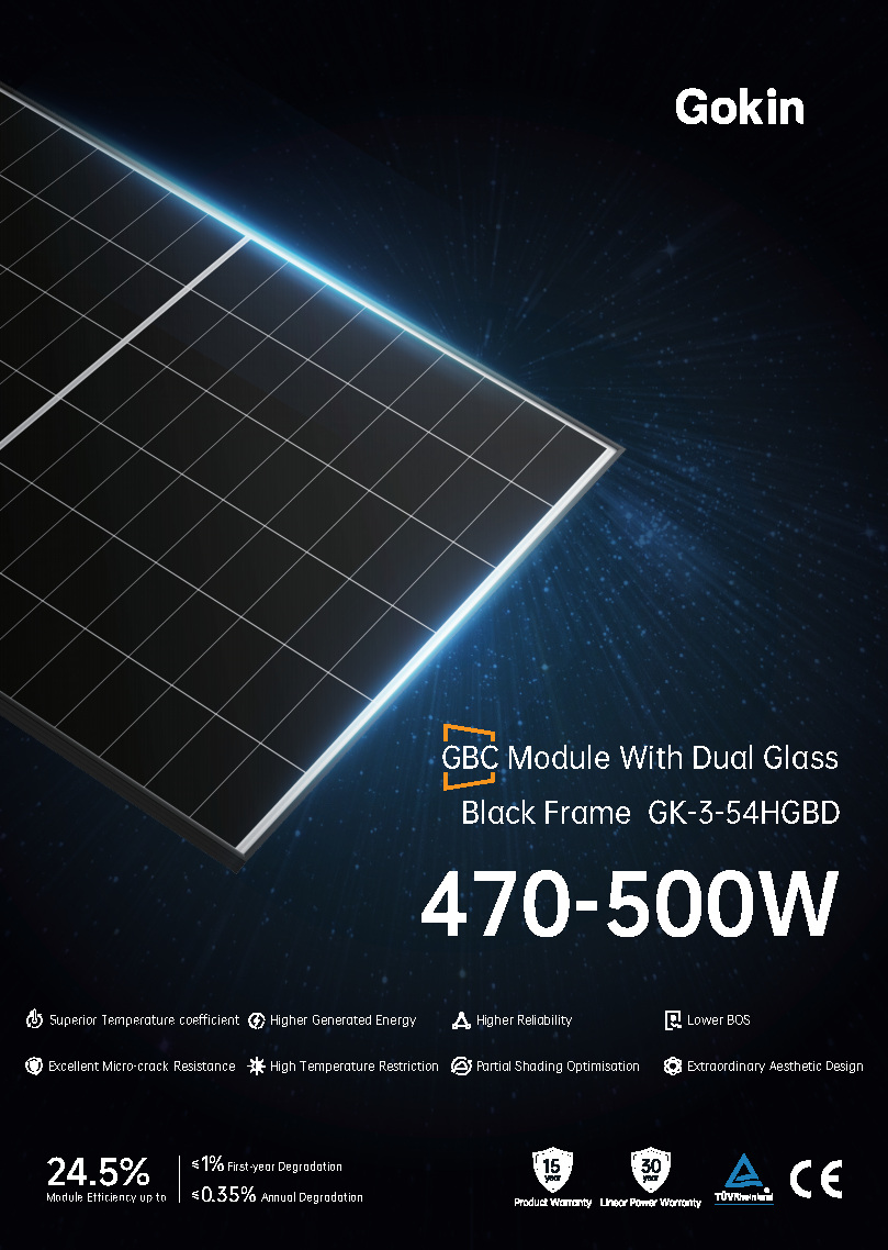 GK-3-54HGBD 470-500W<br>Black Frame (Glass:2.0mm)